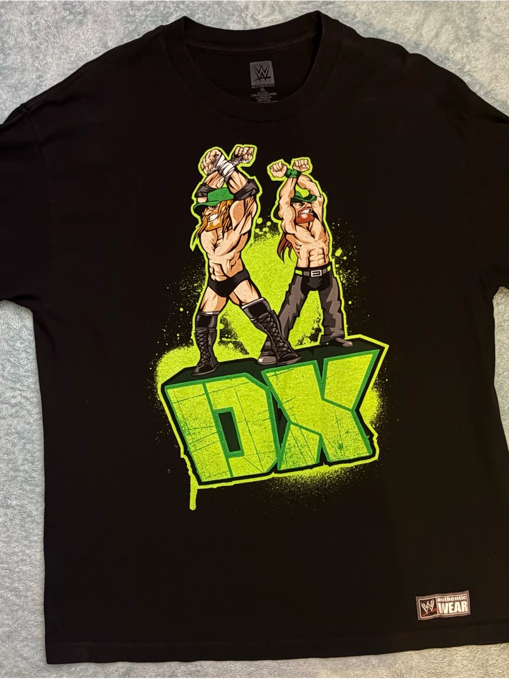 WWE Authentic Wear DX Army Vintage Animated Triple-H & Shawn Michaels Y2K XL